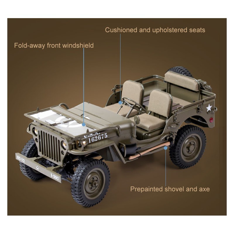 Jeep Willys 1941 MB Scaler 1 6 RTR Roc Hobby ROC001RS