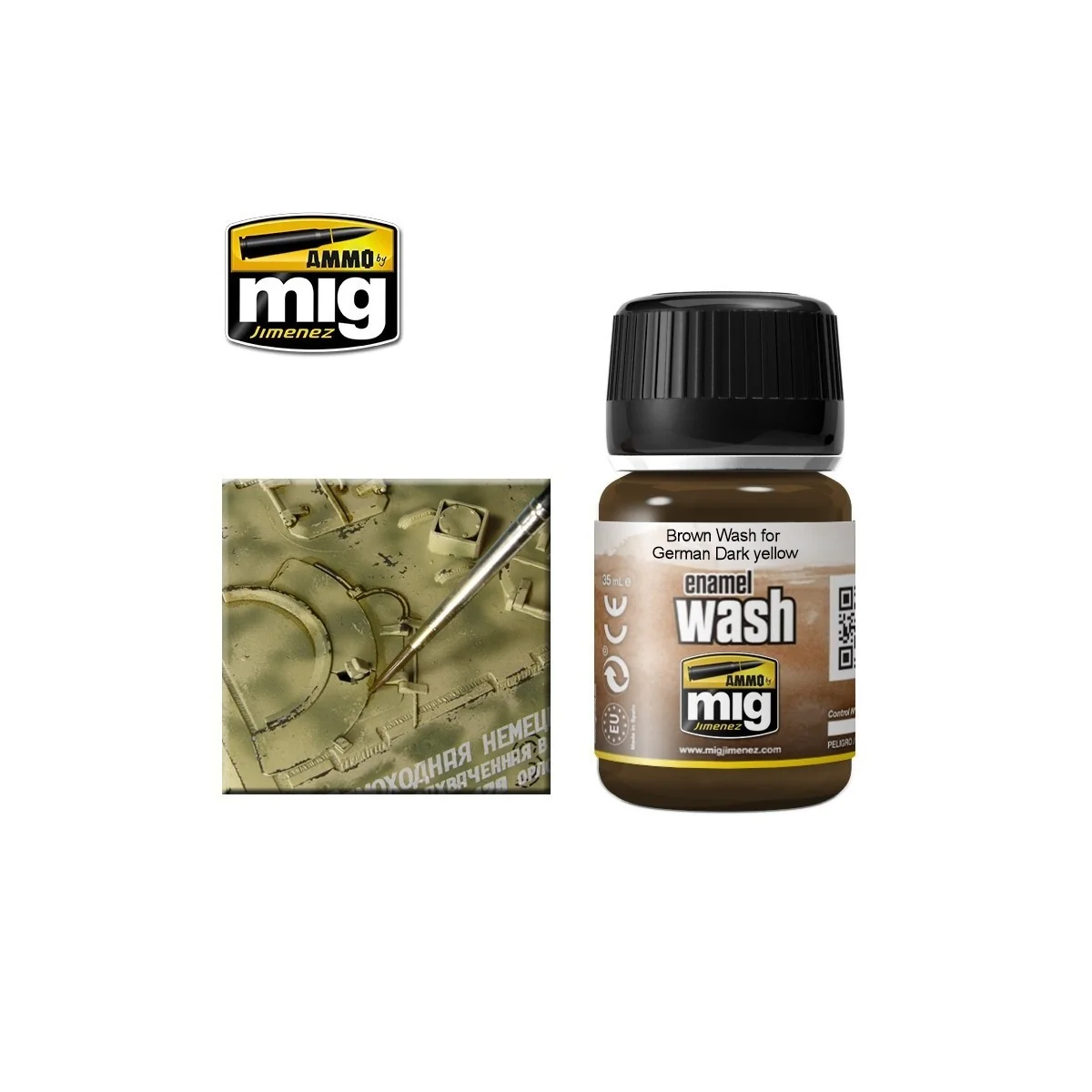 Brown WASH for German Dark Yellow 35ml Mig - A.MIG-1000 Brown WASH for German Dark Yellow 35ml Mig - A.MIG-1000
