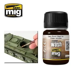 Dark Brown WASH for Green Vehicles 35ml Mig - A.MIG-1005
