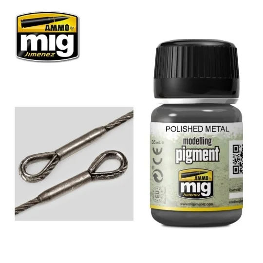 Mig Polished Metal PIGMENT Paint 35ml - A.MIG-3021 - A.MIG-3021 A.MIG-3021-Mig Polished Metal PIGMENT Paint 35ml - A.MIG-3021