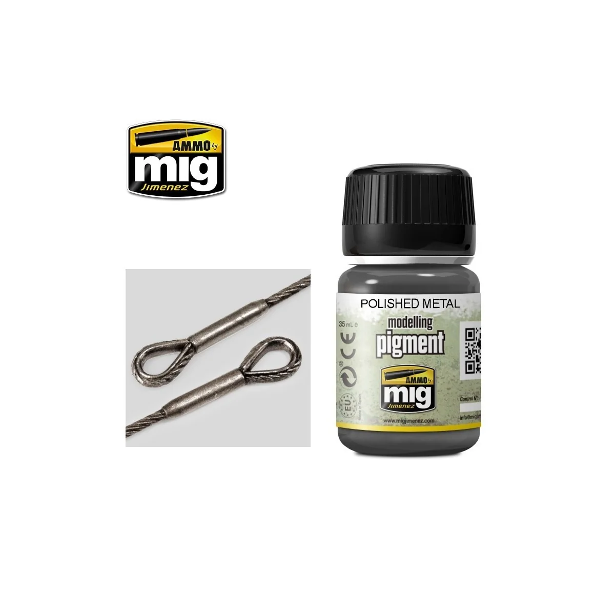 Mig Polished Metal PIGMENT Paint 35ml - A.MIG-3021 - A.MIG-3021 Mig Polished Metal PIGMENT Paint 35ml - A.MIG-3021 - A.MIG-3021