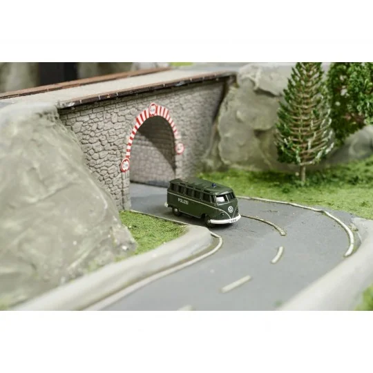500504152-Set de 2 Bus Volkswagen T1 Police et Ambulance 2.4GHz RTR 1/87 Carson - 500504152