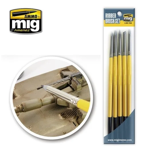 A.MIG-7606-Set of 5 Mig rubber brushes - A.MIG-7606