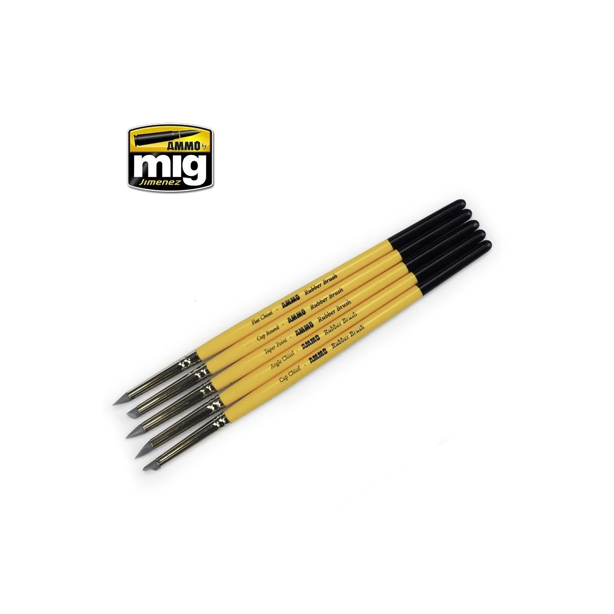 Set de 5 pinceaux caoutchouc Mig AMMO - MIG Jimenez A.MIG-7606 - 2
