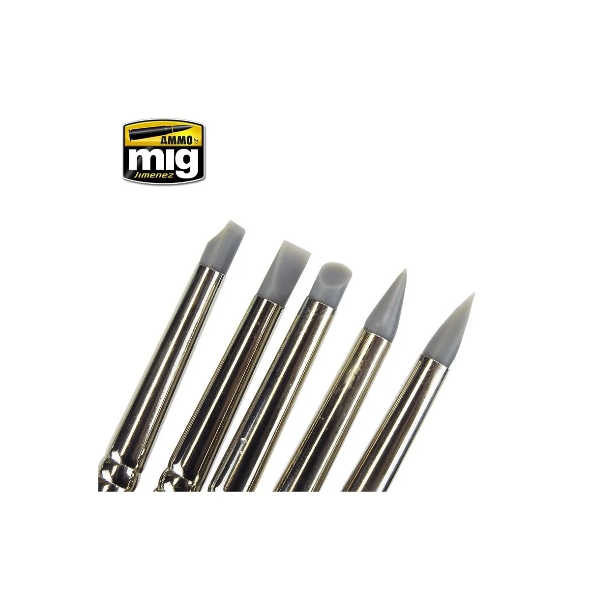 Set de 5 pinceaux caoutchouc Mig AMMO - MIG Jimenez A.MIG-7606 - 3 Set de 5 pinceaux caoutchouc Mig AMMO - MIG Jimenez A.MIG-7606 - 3