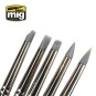 A.MIG-7606-Set de 5 pinceaux caoutchouc Mig - A.MIG-7606