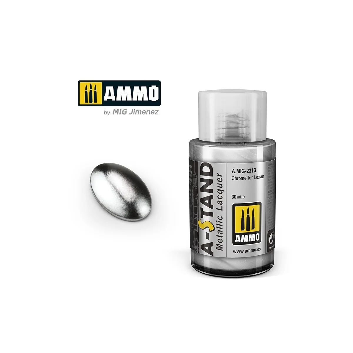 A-STAND Chrome Paint for Lexan 30ml Mig - A.MIG-2313 A-STAND Chrome Paint for Lexan 30ml Mig - A.MIG-2313