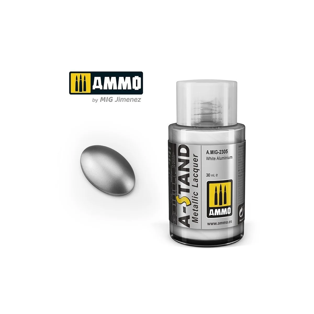 A-STAND Aluminium White Paint 30ml Mig - A.MIG-2305 A-STAND Aluminium White Paint 30ml Mig - A.MIG-2305