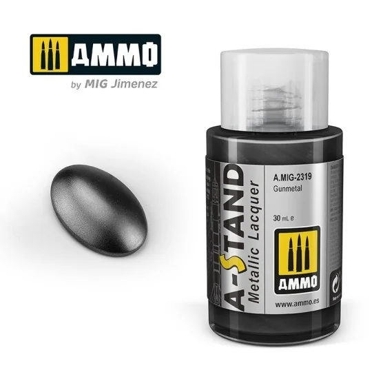 A.MIG-2319-A-STAND Gunmetal Paint 30ml Mig