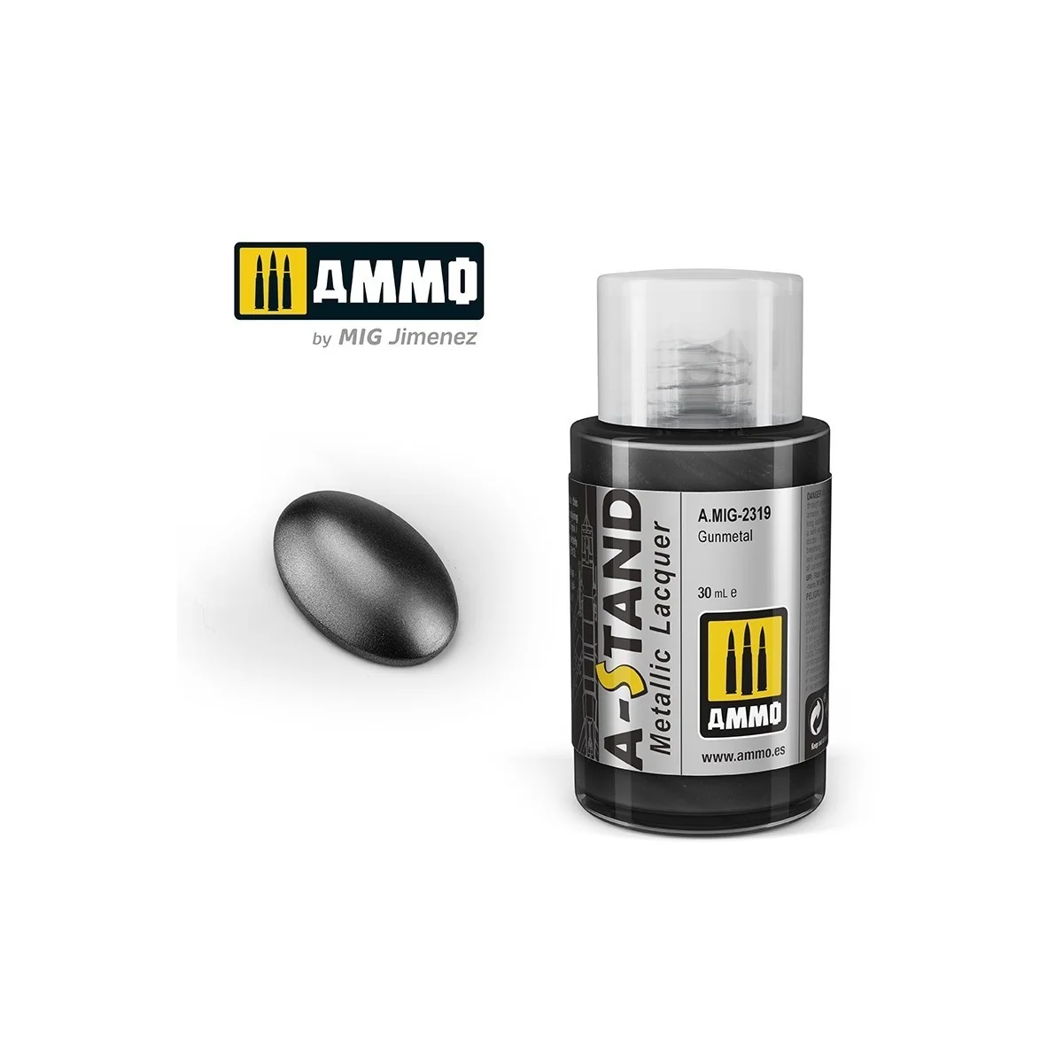 A-STAND Gunmetal Paint 30ml Mig - A.MIG-2319 A-STAND Gunmetal Paint 30ml Mig - A.MIG-2319