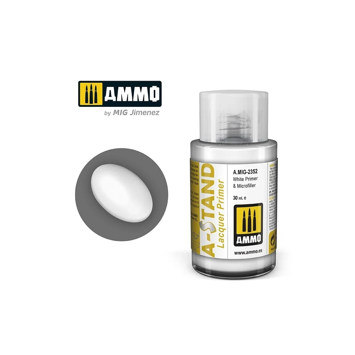 Peinture A-STAND Apprêt blanc et microcharge 30ml Mig AMMO - MIG Jimenez A.MIG-2352 - 1