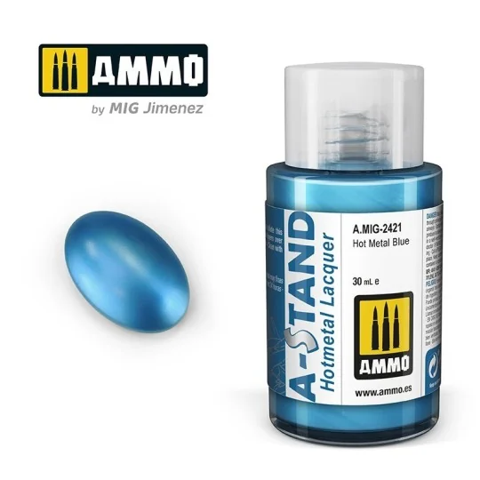 A-STAND Hot Metal Blue Paint 30ml Mig - A.MIG-2421 - A.MIG-2421 A.MIG-2421-A-STAND Hot Metal Blue Paint 30ml Mig - A.MIG-2421
