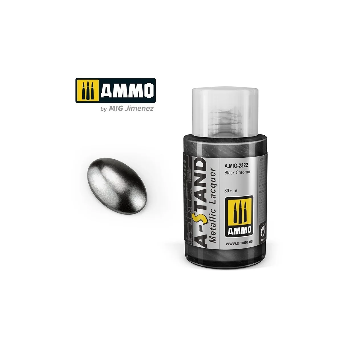 A-STAND Black Chrome Paint 30ml Mig - A.MIG-2322 A-STAND Black Chrome Paint 30ml Mig - A.MIG-2322