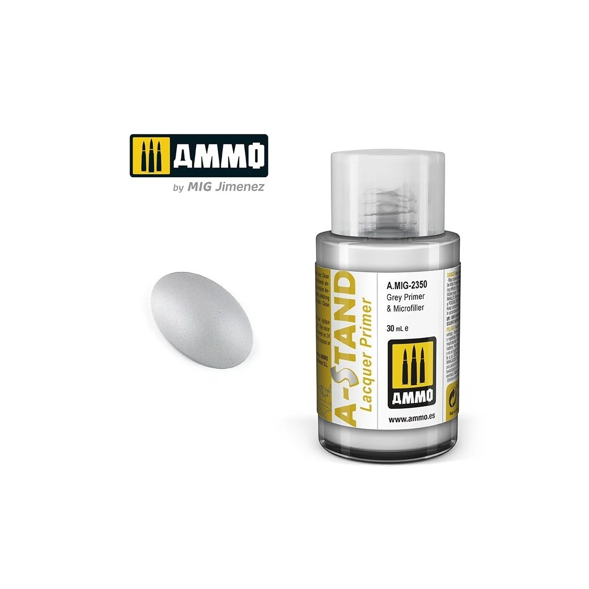 A-STAND Grey Primer & Microfiller Paint 30ml Mig - A.MIG-2350