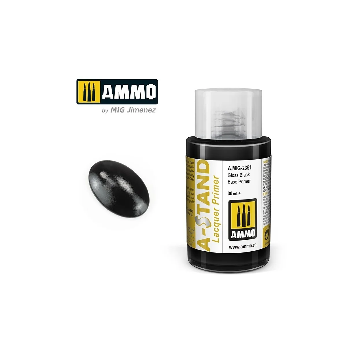 Peinture A-STAND Apprêt de base noir brillant 30ml Mig AMMO - MIG Jimenez A.MIG-2351 - 1