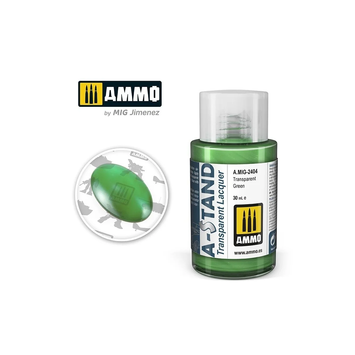 A-STAND Transparent Green Paint 30ml Mig - A.MIG-2404