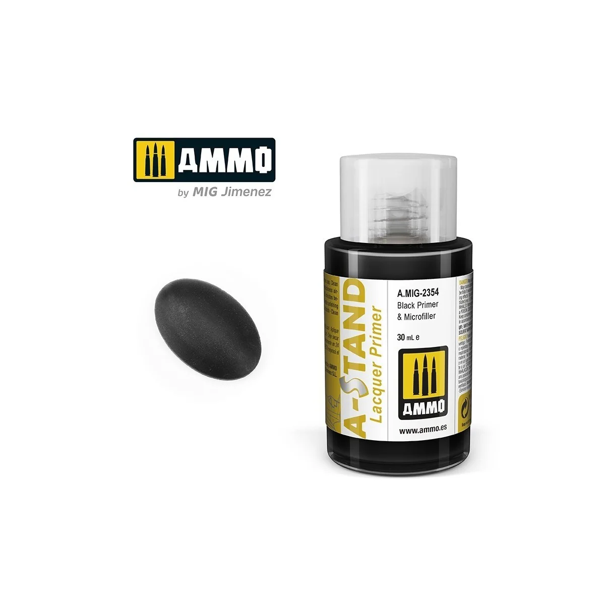 Peinture A-STAND Apprêt noir et microcharge 30ml Mig AMMO - MIG Jimenez A.MIG-2354 - 1
