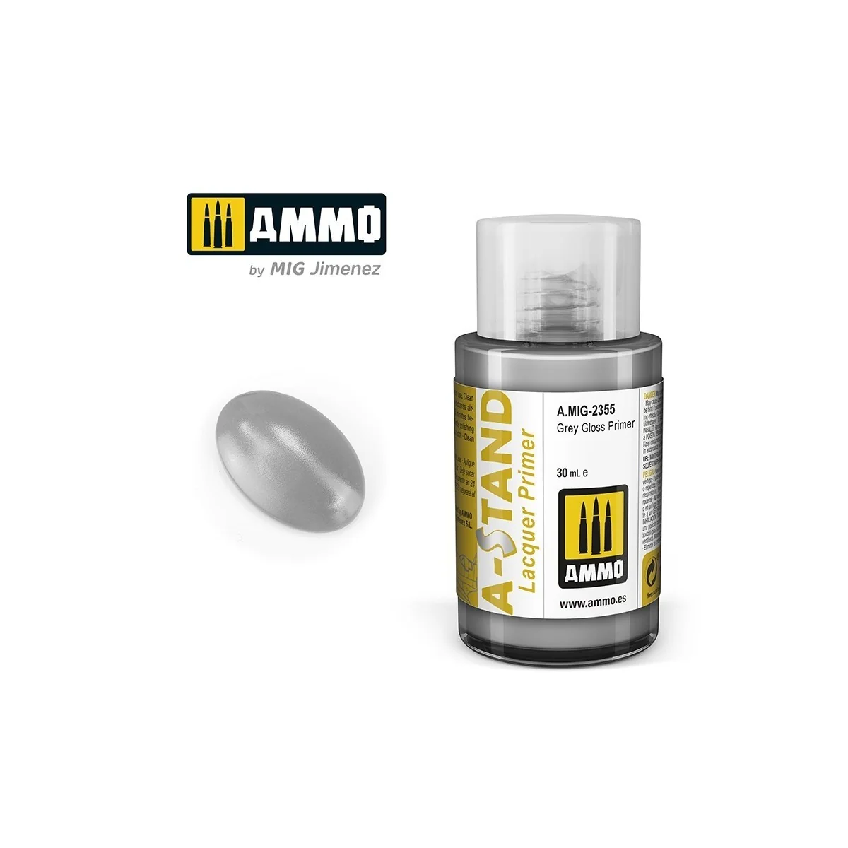 A-STAND Paint Gloss Grey Primer 30ml Mig - A.MIG-2355