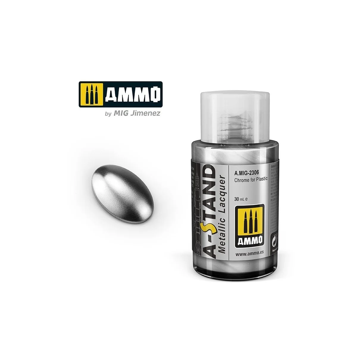 Peinture A-STAND Chrome pour plastique 30ml Mig AMMO - MIG Jimenez A.MIG-2306 - 1