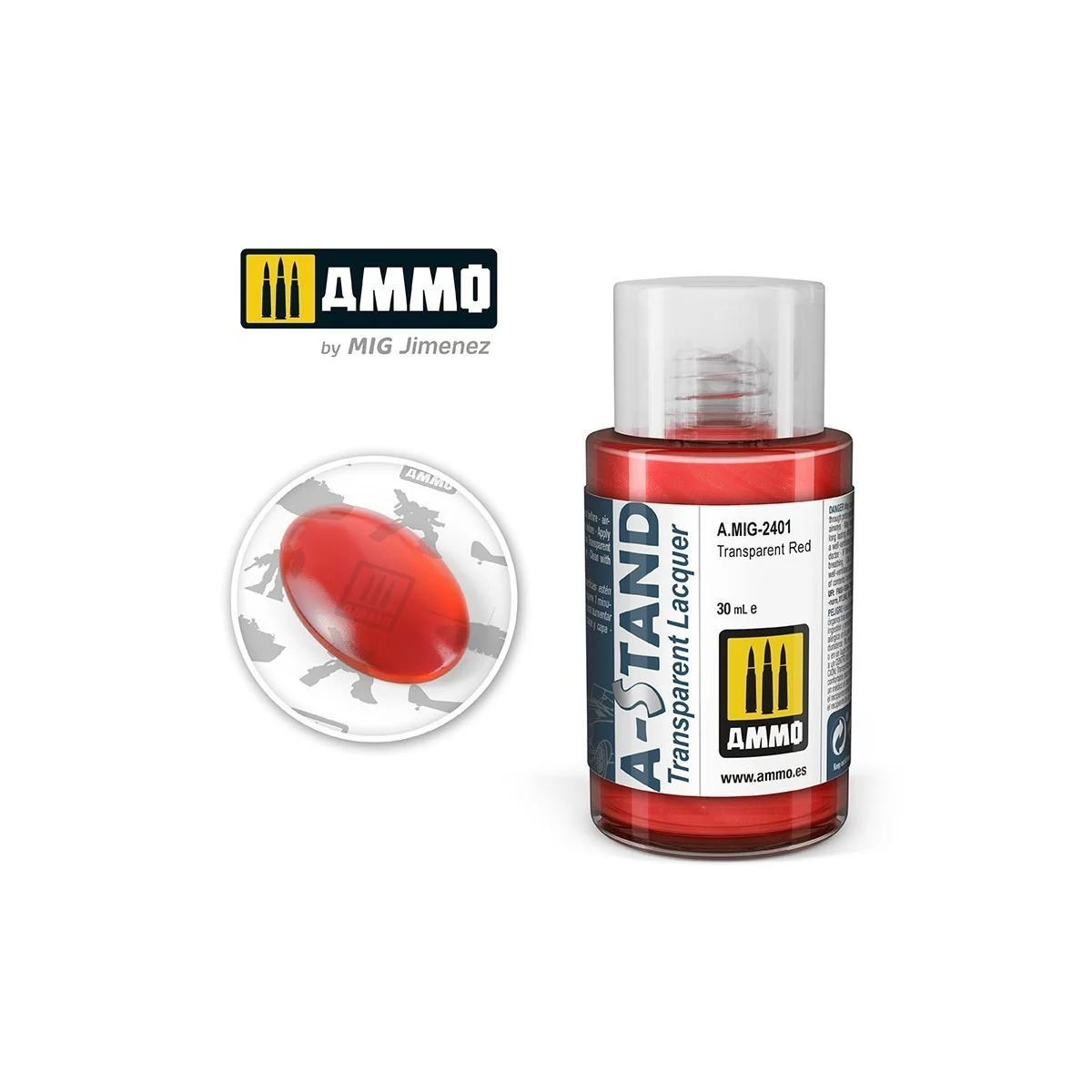 A-STAND Paint Red Transparent 30ml Mig - A.MIG-2401