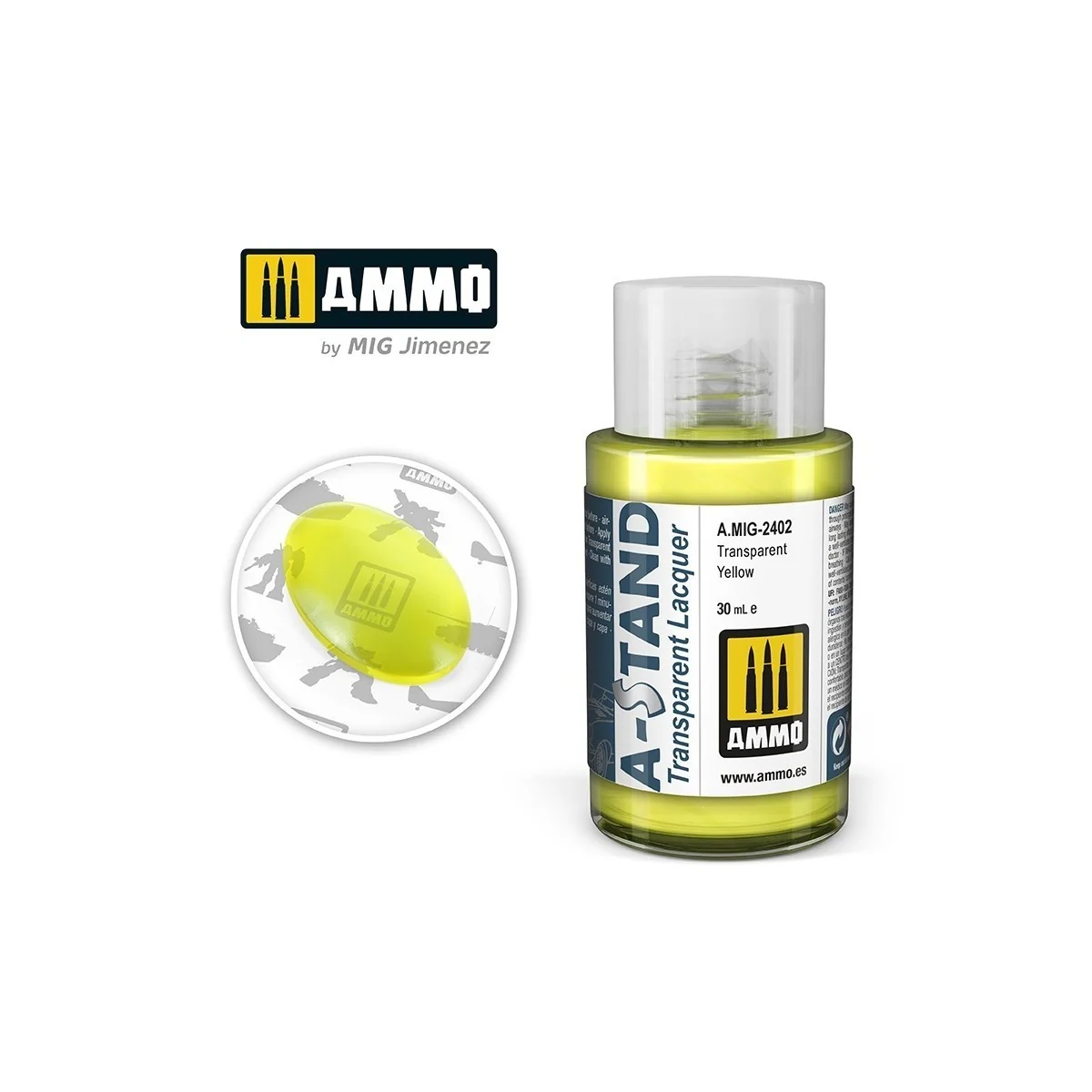 Peinture A-STAND Jaune Transparent 30ml Mig AMMO - MIG Jimenez A.MIG-2402 - 1