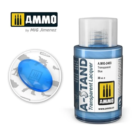 A.MIG-2403-A-STAND Transparent Blue Paint 30ml Mig - A.MIG-2403
