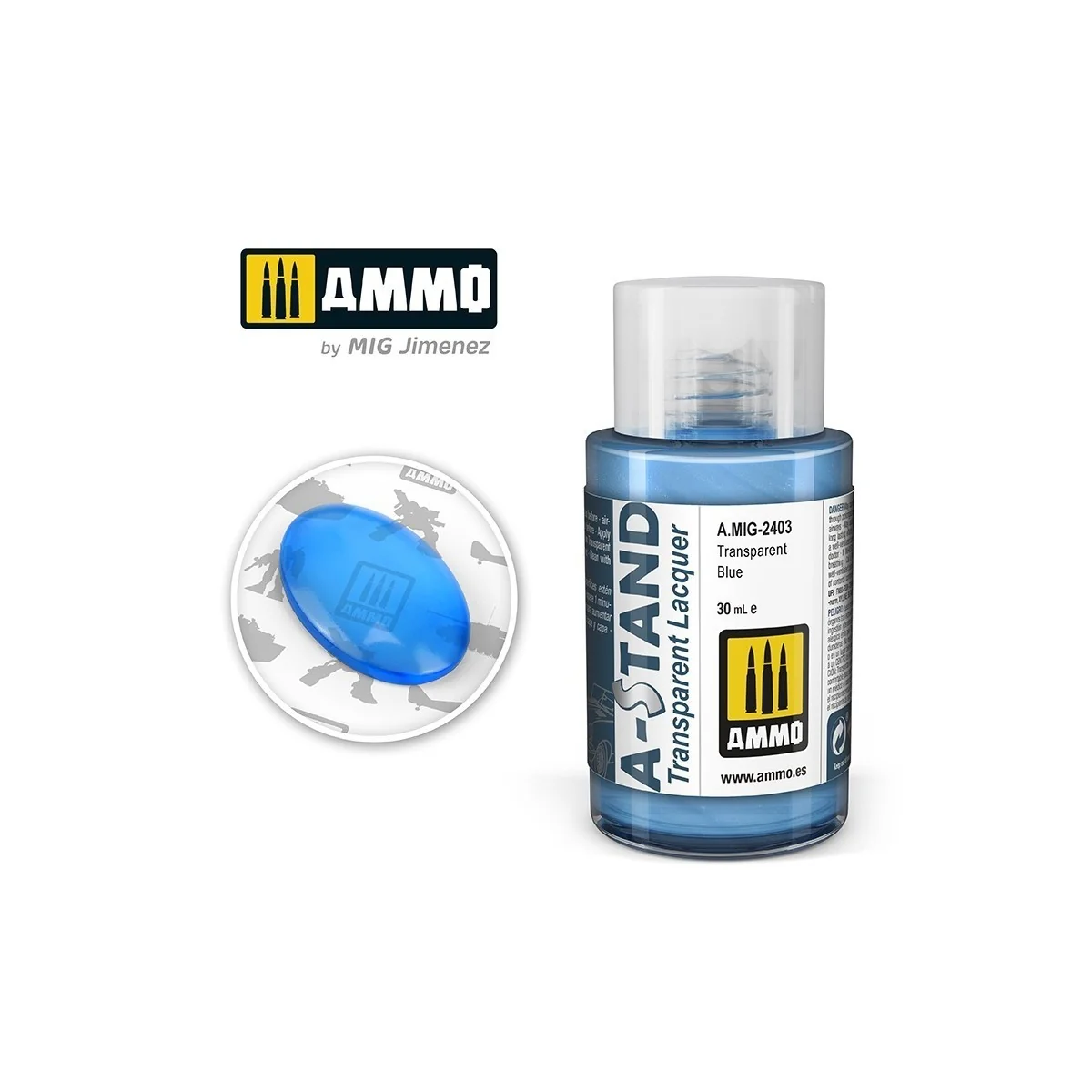 Peinture A-STAND Bleu Transparent 30ml Mig AMMO - MIG Jimenez A.MIG-2403 - 1
