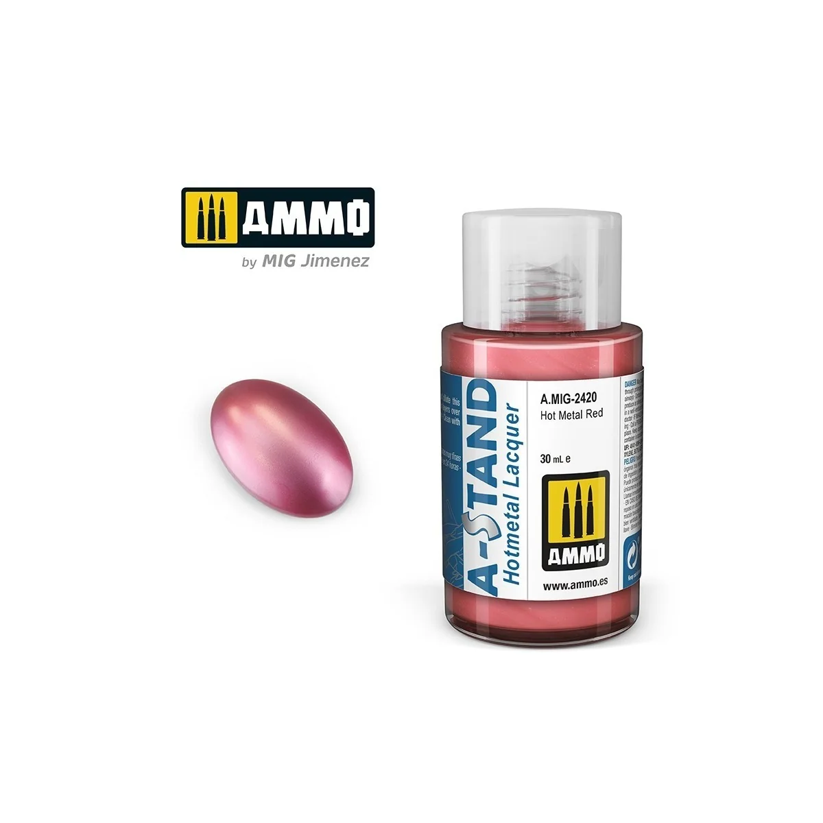 Peinture A-STAND Hot Metal Rouge 30ml Mig AMMO - MIG Jimenez A.MIG-2420 - 1