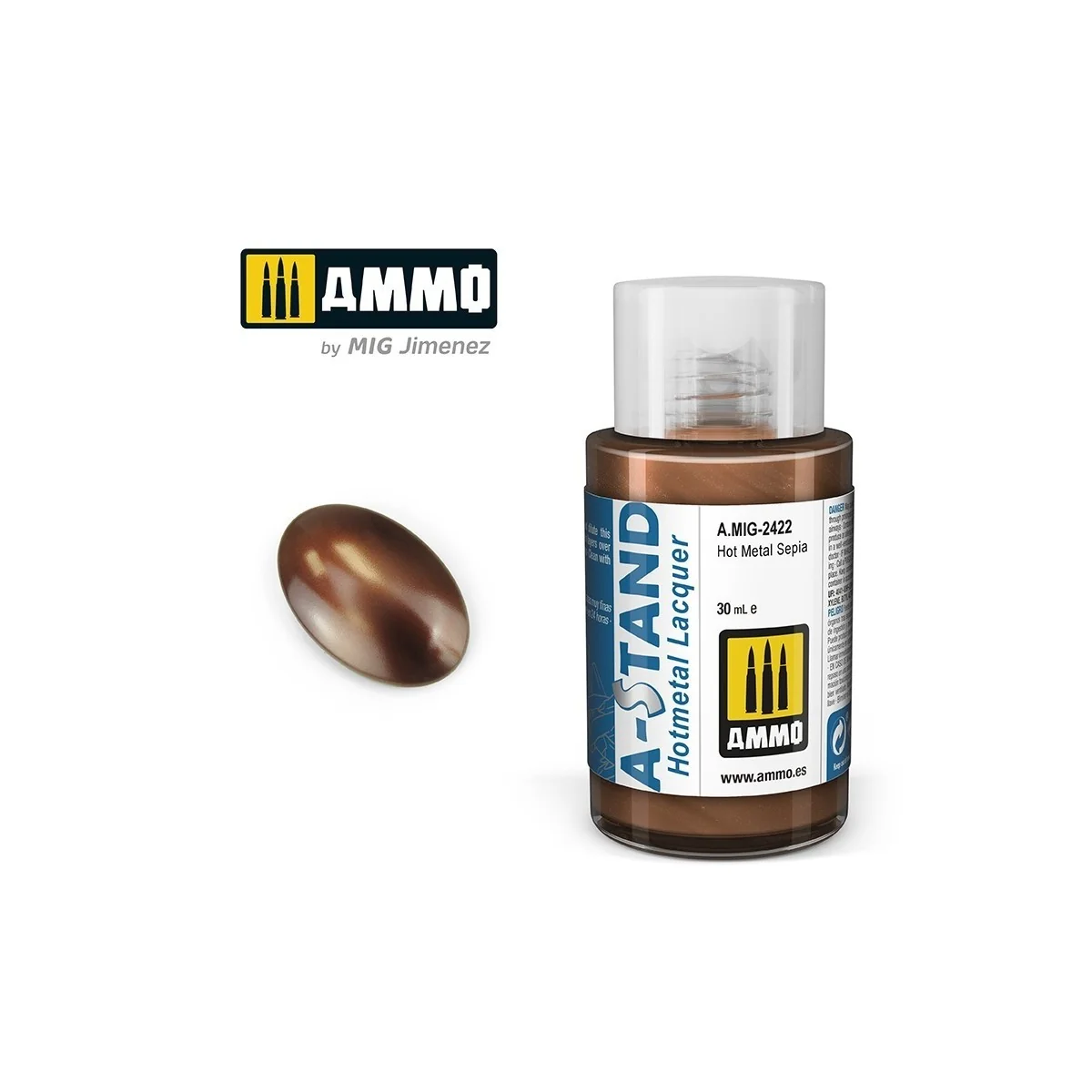 A-STAND Hot Metal Sepia Paint 30ml Mig - A.MIG-2422 A-STAND Hot Metal Sepia Paint 30ml Mig - A.MIG-2422
