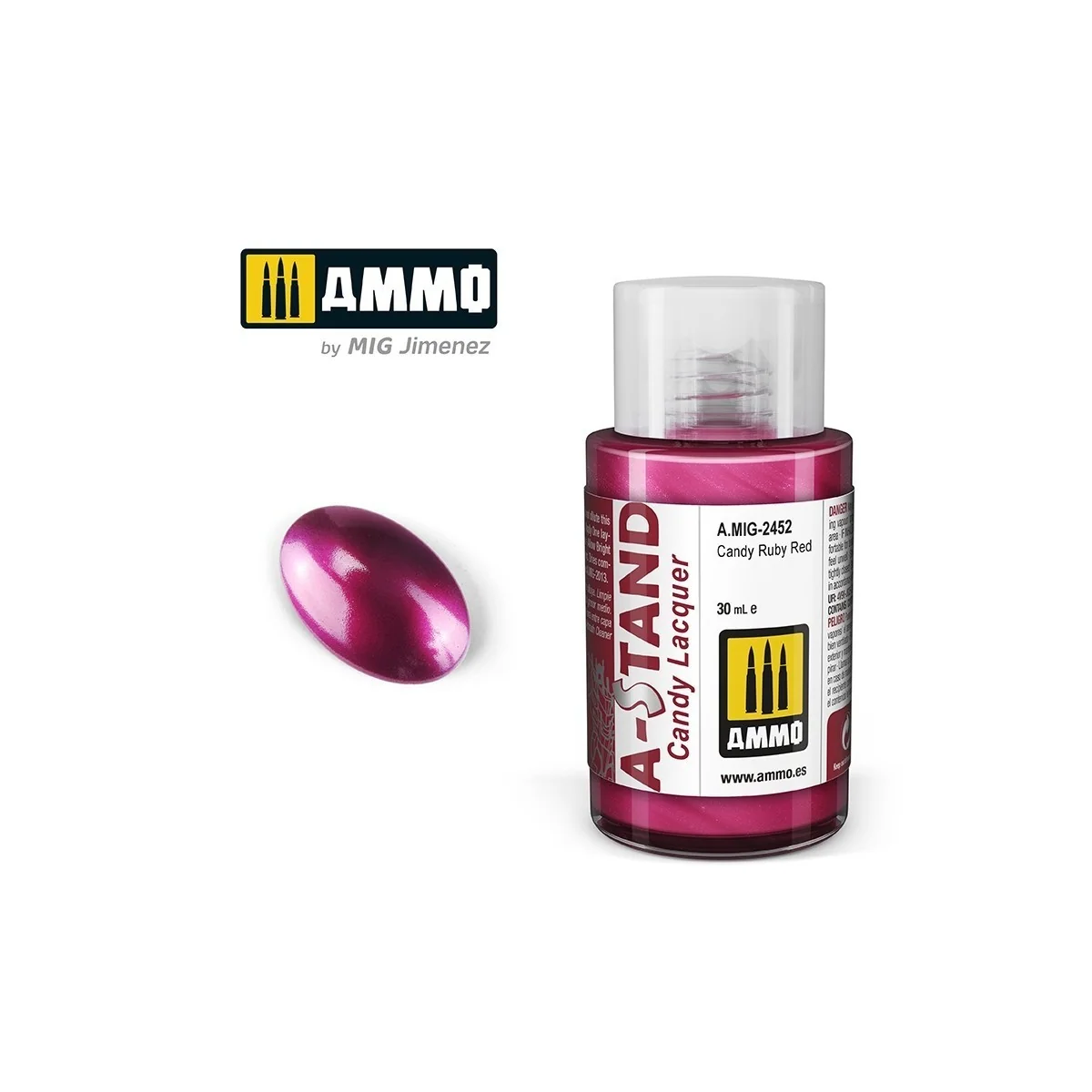 A-STAND Paint Ruby Red Candy 30ml Mig - A.MIG-2452 A-STAND Paint Ruby Red Candy 30ml Mig - A.MIG-2452