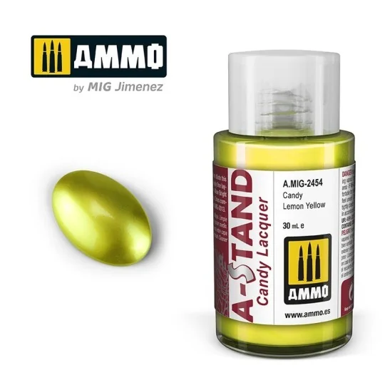 A-STAND Candy Lemon Yellow Paint 30ml Mig - A.MIG-2454 - A.MIG-2454 A.MIG-2454-A-STAND Candy Lemon Yellow Paint 30ml Mig - A.MIG-2454