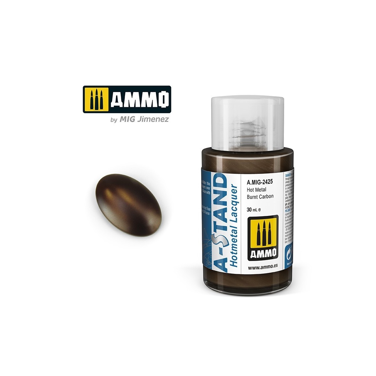Peinture A-STAND Hot Metal Carbone brûlé 30ml Mig AMMO - MIG Jimenez A.MIG-2425 - 1