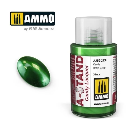 A-STAND Paint Candy Green Bottle 30ml Mig - A.MIG-2456 - A.MIG-2456 A.MIG-2456-A-STAND Paint Candy Green Bottle 30ml Mig - A.MIG-2456