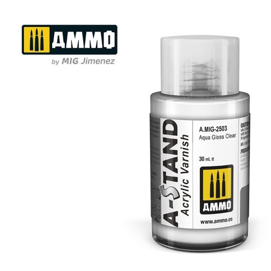 A.MIG-2503-A-STAND Aqua Gloss Varnish Paint 30ml Mig - A.MIG-2503