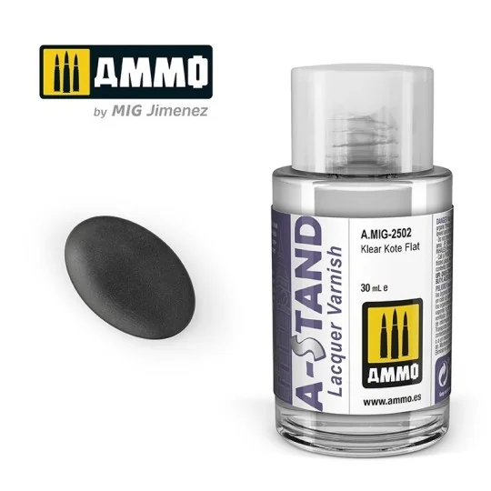 Peinture A-STAND Vernis Klear Kote Mat 30ml Mig AMMO - MIG Jimenez A.MIG-2502 - 1 A.MIG-2502-Peinture A-STAND Vernis Klear Kote Mat 30ml Mig - A.MIG-2502
