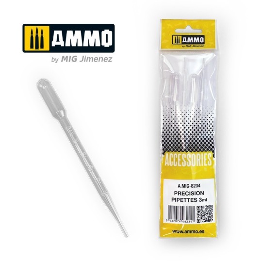 Large 3 ml pipettes (x4) Ammo - A.MIG-8234 A.MIG-8234-Large 3 ml pipettes (x4) Ammo - A.MIG-8234