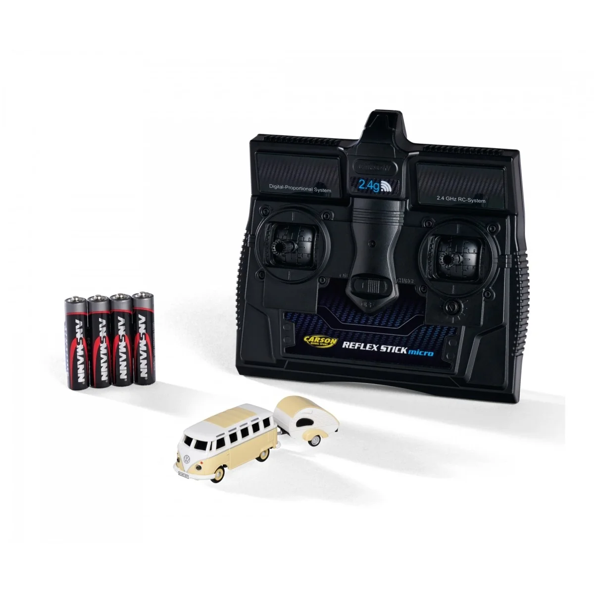 Volkswagen T1 SambaBus bus + caravan 2.4GHz RTR 1/87 Carson - 50050... Volkswagen T1 SambaBus bus + caravan 2.4GHz RTR 1/87 Carson - 50050...