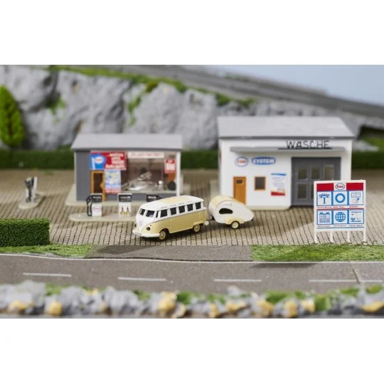 500504164-Bus Volkswagen T1 SambaBus + caravane 2.4GHz RTR 1/87 Carson - 500504164