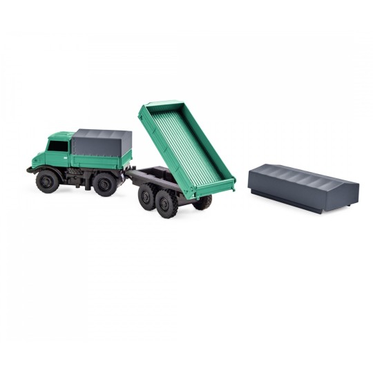 500504165-Mercedes Unimog U406 Forestry with 2.4GHz RTR 1/87 Carson trailer