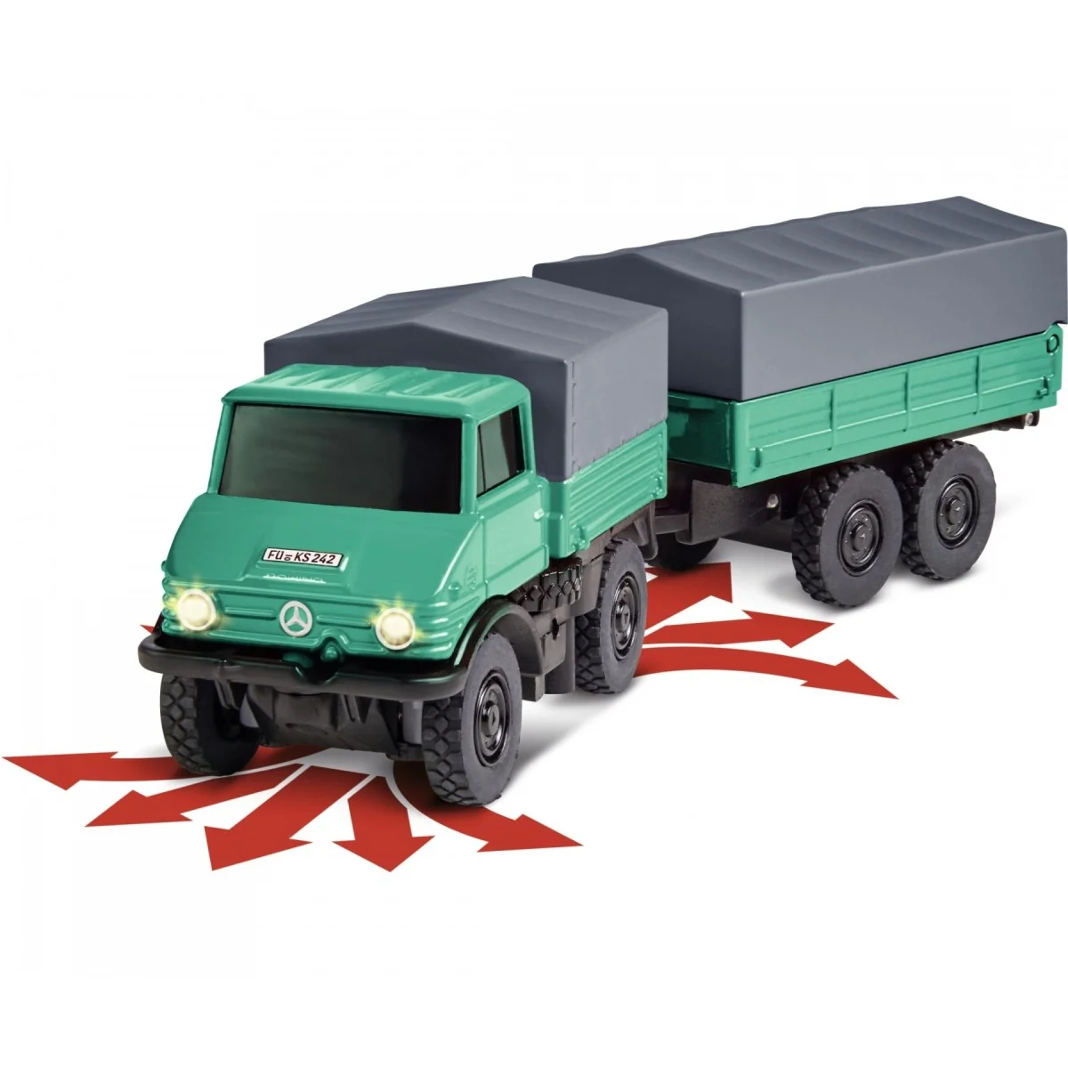 Mercedes Unimog U406 Forestry Truck with Trailer 2.4GHz RTR 1/87 Ca...
