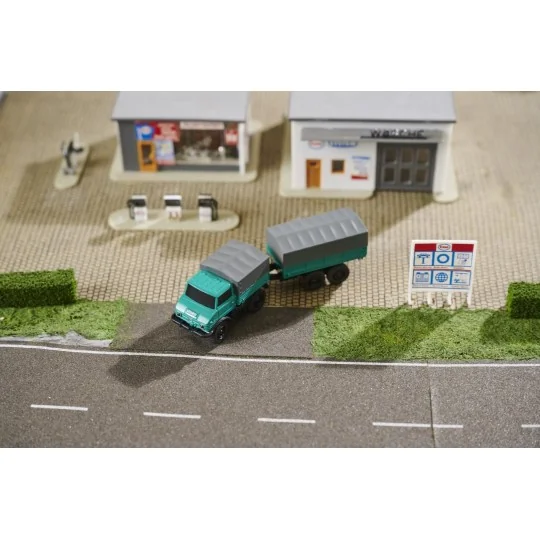 500504165-Mercedes Unimog U406 Forestry Truck with Trailer 2.4GHz RTR 1/87 Carson - 500504165