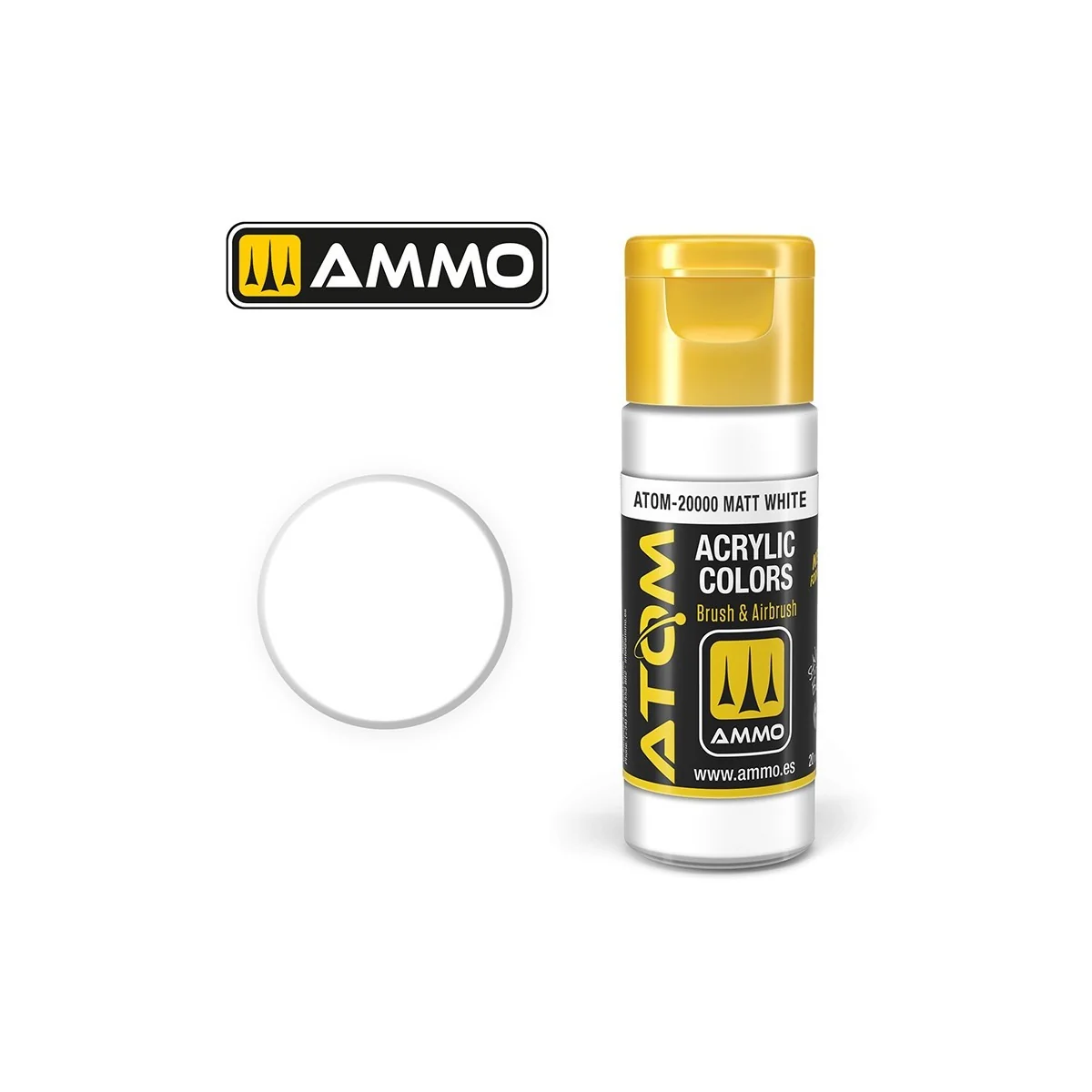Peinture acrylique Blanc Mat 20ml ATOM AMMO Peinture acrylique Blanc Mat 20ml ATOM AMMO