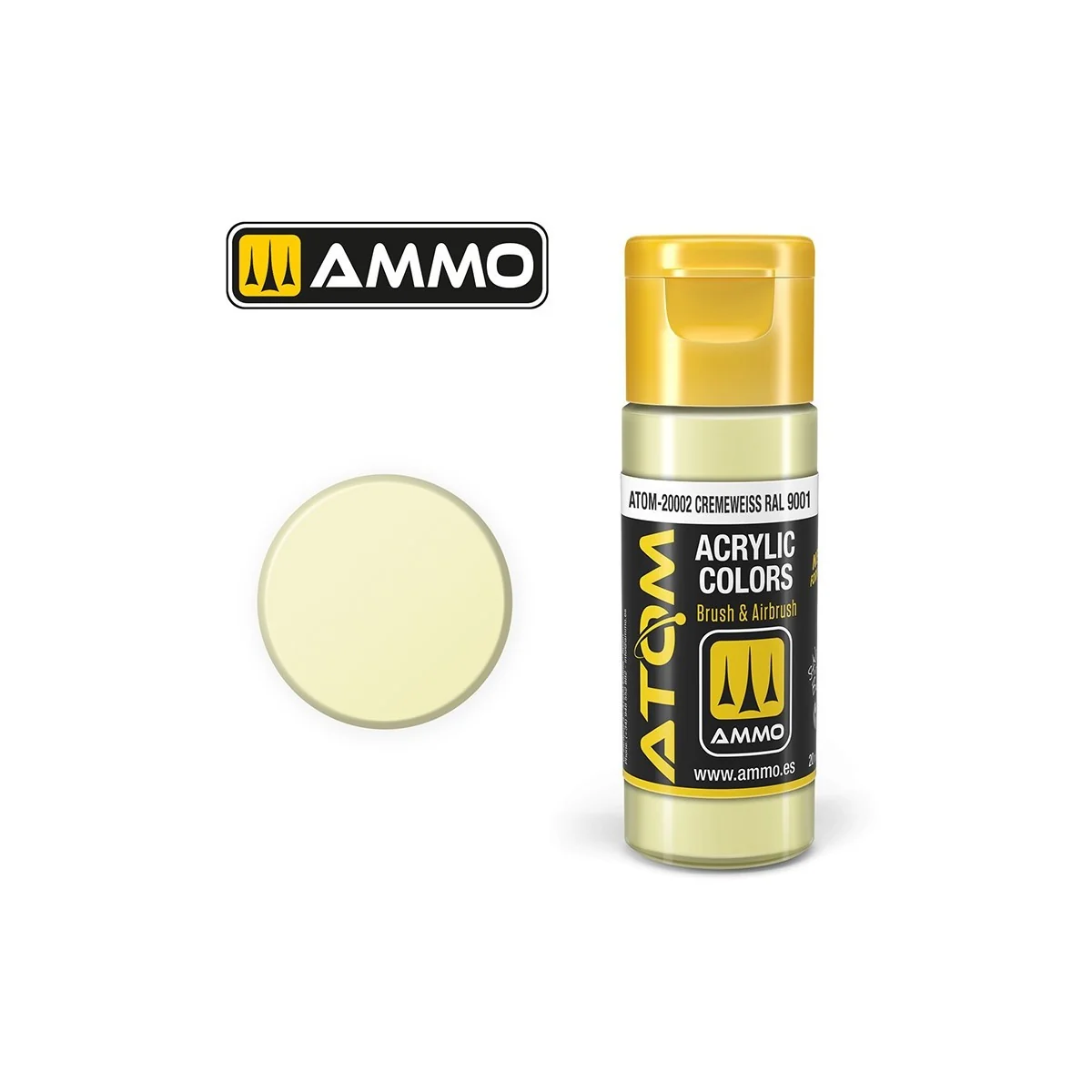 Acrylic paint Cream White RAL 9001 20ml ATOM AMMO - ATOM-20002 - AT... Acrylic paint Cream White RAL 9001 20ml ATOM AMMO - ATOM-20002 - AT...