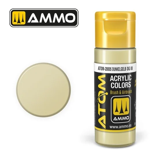 ATOM-20005-Peinture acrylique Dunkelgelb DG III 20ml ATOM AMMO - ATOM-20005
