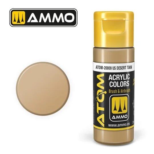 ATOM-20009-ATOM AMMO American Desert Tan Acrylic Paint 20ml - ATOM-20009