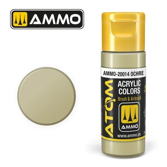 Peinture acrylique Ocre 20ml ATOM AMMO ATOM-20014-Peinture acrylique Ocre 20ml ATOM AMMO - ATOM-20014