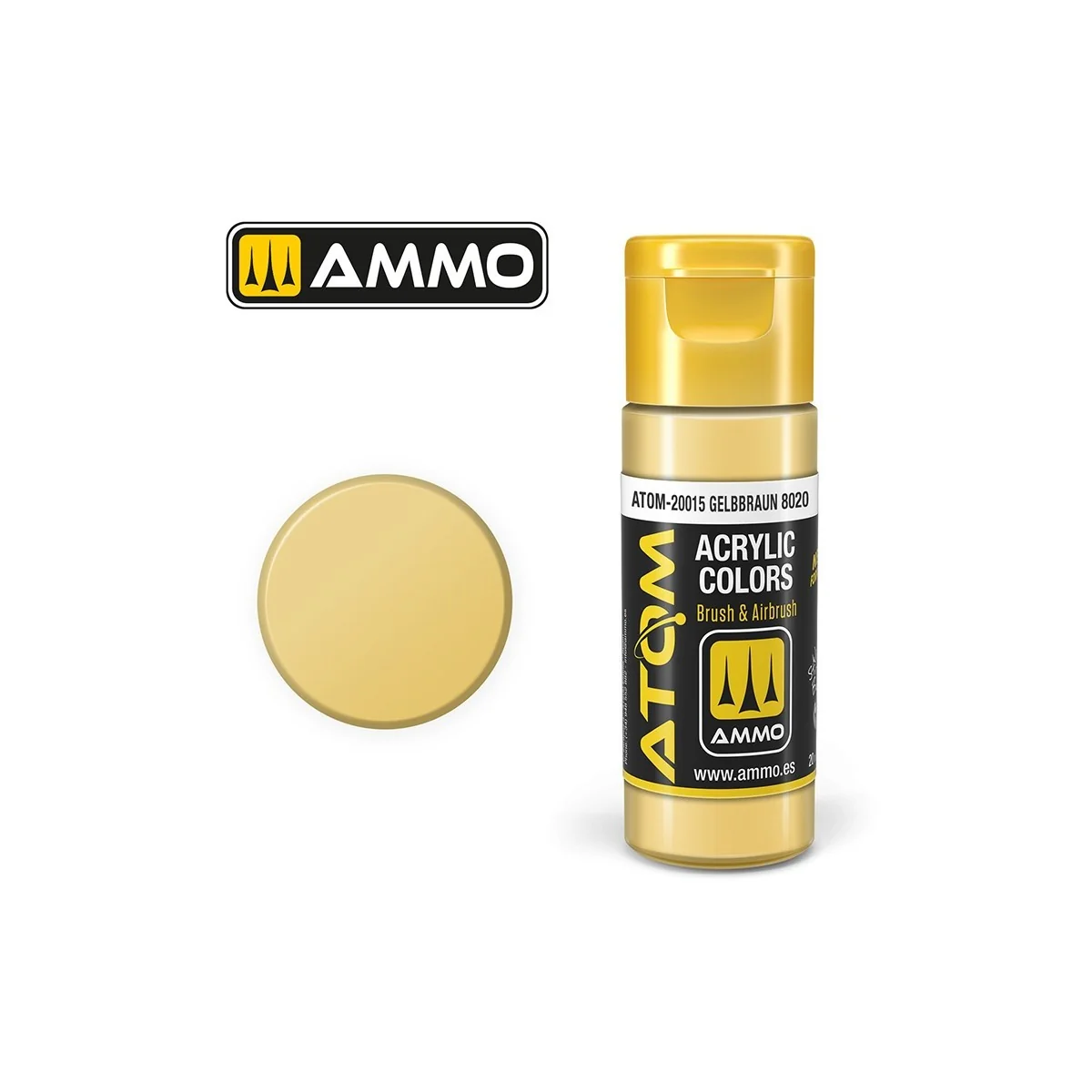 Peinture acrylique Gelbbraun 8020 20ml ATOM AMMO