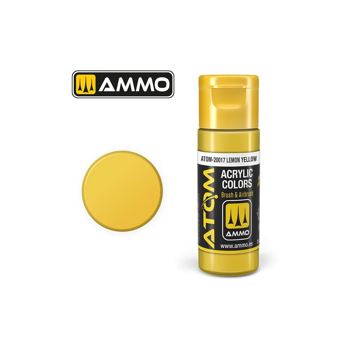 Peinture acrylique Jaune Citron 20ml ATOM AMMO - ATOM-20017