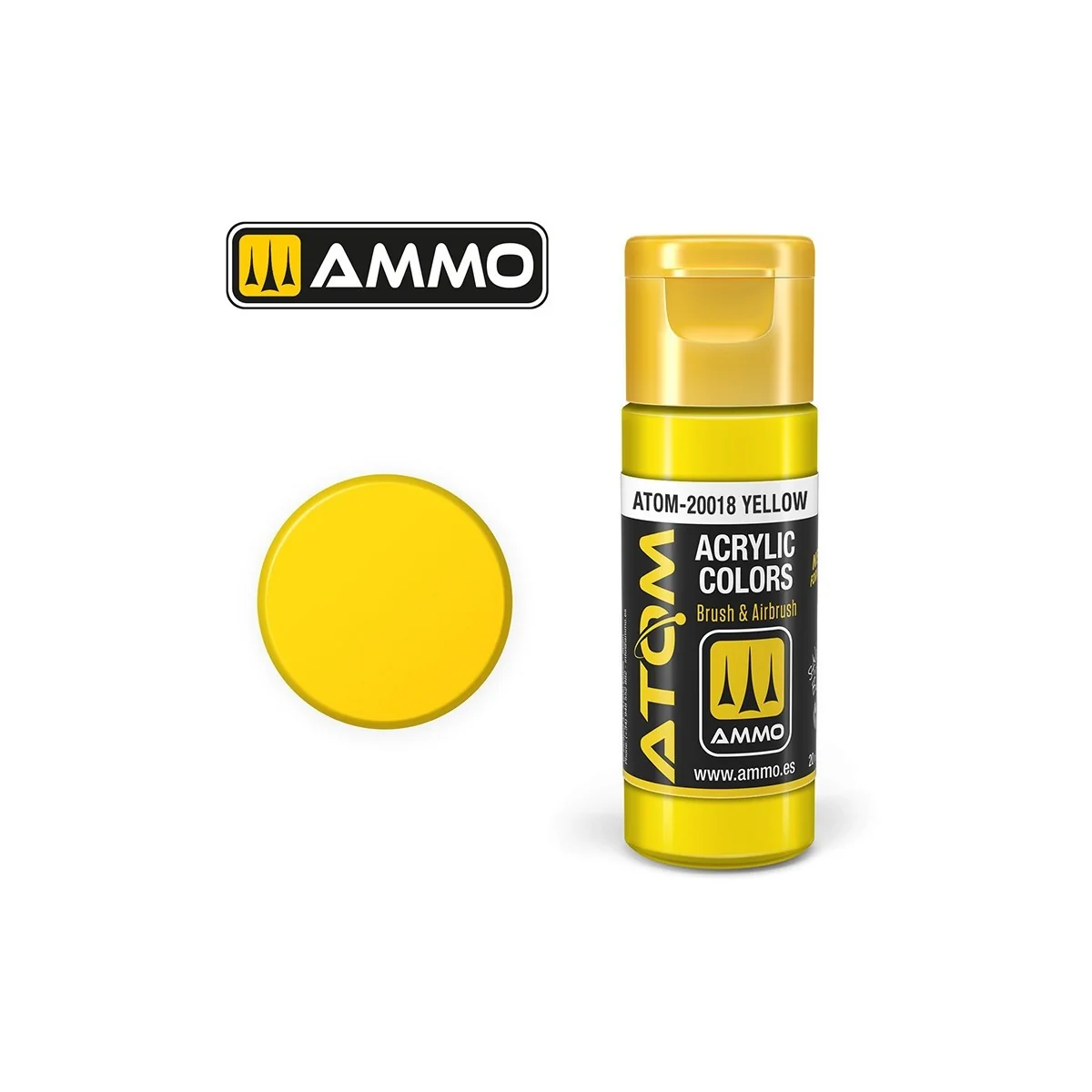 Yellow acrylic paint 20ml ATOM AMMO - ATOM-20018