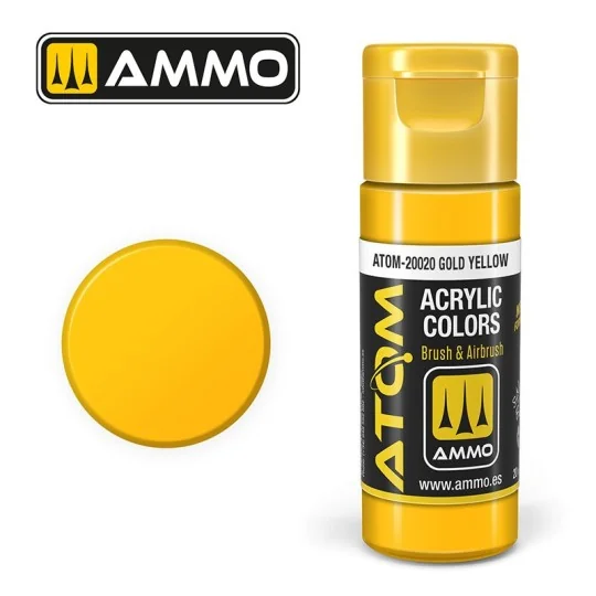 ATOM-20020-Peinture acrylique Jaune Or 20ml ATOM AMMO